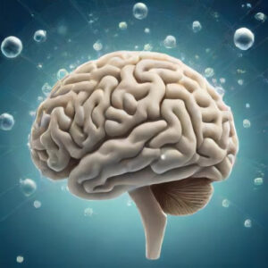 a brain with bubbles all around it